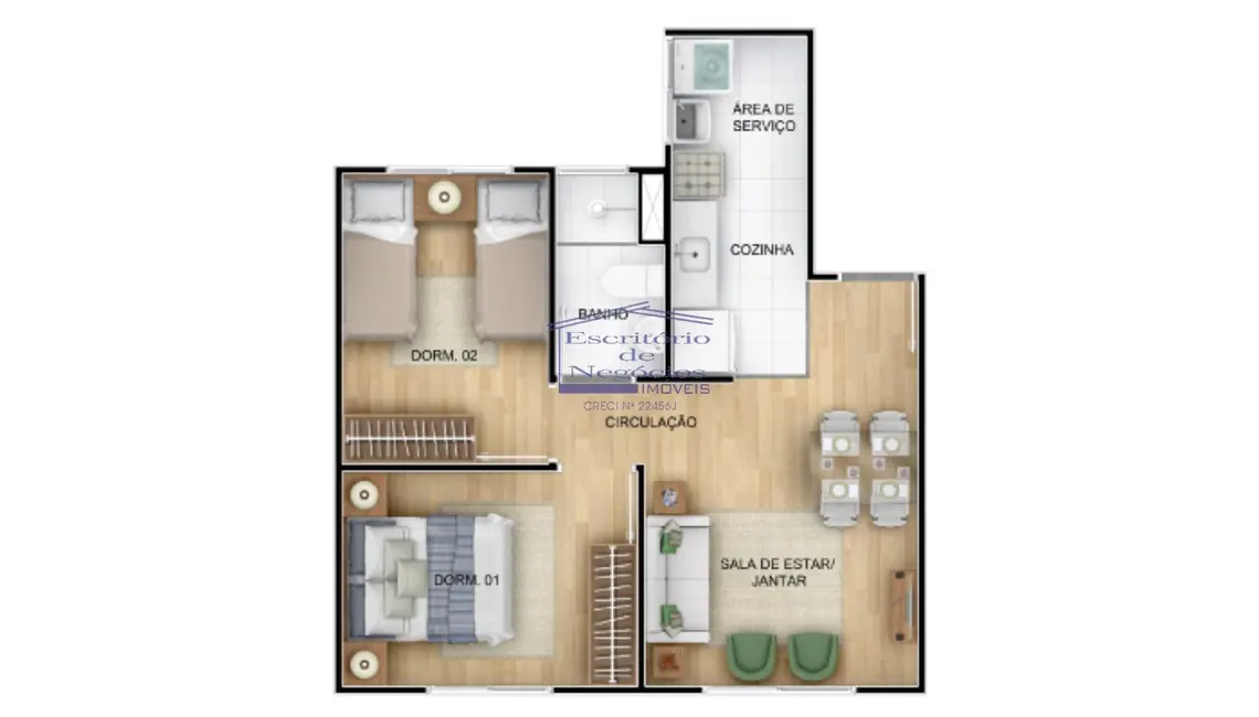 Foto 8 de Apartamento com 2 quartos à venda, 41m2 em Campo Novo, Porto Alegre - RS