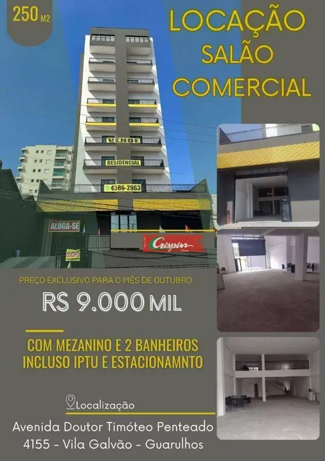 Foto 2 de Sala Comercial para alugar, 176m2 em Vila Galvão, Guarulhos - SP