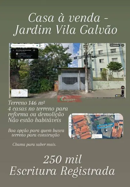 Casa com 4 quartos à venda, 146m2 em Jardim Vila Galvão, Guarulhos - SP - imagem 1 Foto 1 de Casa com 4 quartos à venda, 146m2 em Jardim Vila Galvão, Guarulhos - SP