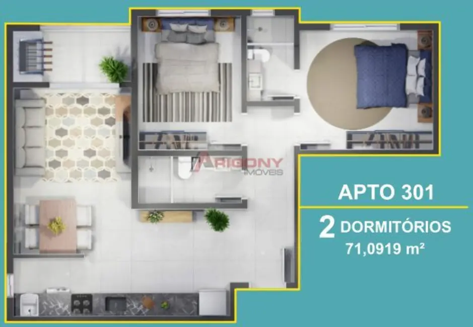 Foto 2 de Apartamento com 2 quartos à venda, 71m2 em Centro, Santa Maria - RS