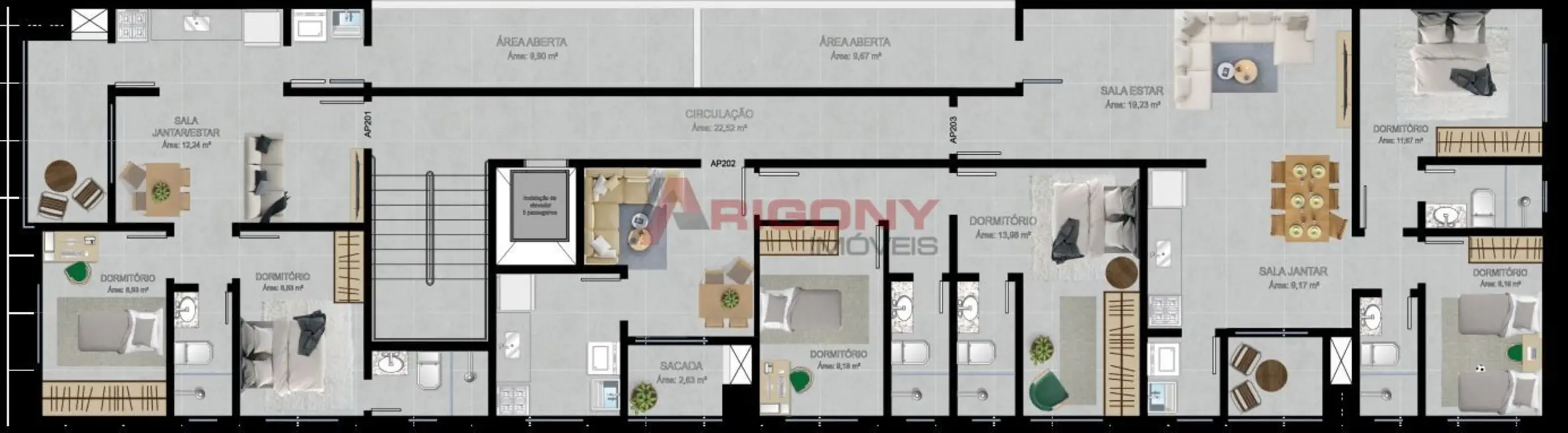Apartamento com 1 quarto à venda, 23m2 em Nossa Senhora do Rosário, Santa Maria - RS - imagem 3 Foto 3 de Apartamento com 1 quarto à venda, 23m2 em Nossa Senhora do Rosário, Santa Maria - RS
