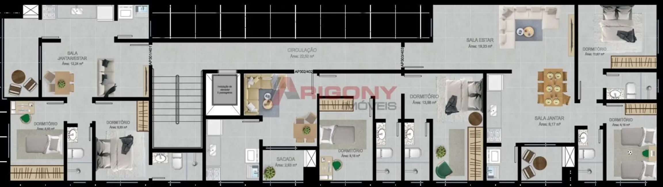 Foto 4 de Apartamento com 2 quartos à venda, 60m2 em Nossa Senhora do Rosário, Santa Maria - RS
