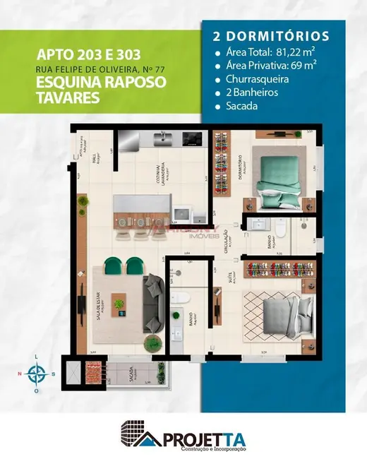 Foto 2 de Apartamento com 2 quartos à venda, 69m2 em Centro, Santa Maria - RS