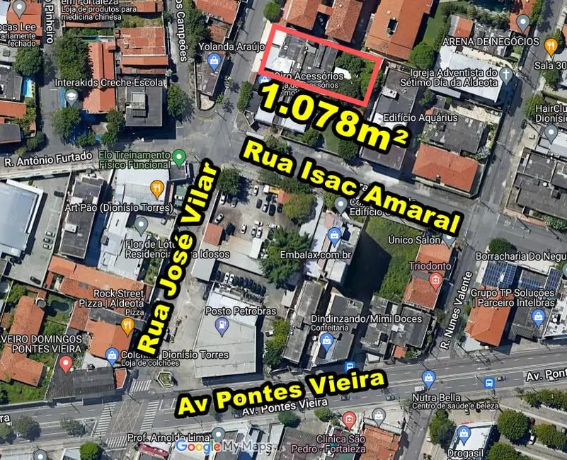 Foto 1 de Terreno / Lote à venda, 1078m2 em Dionisio Torres, Fortaleza - CE