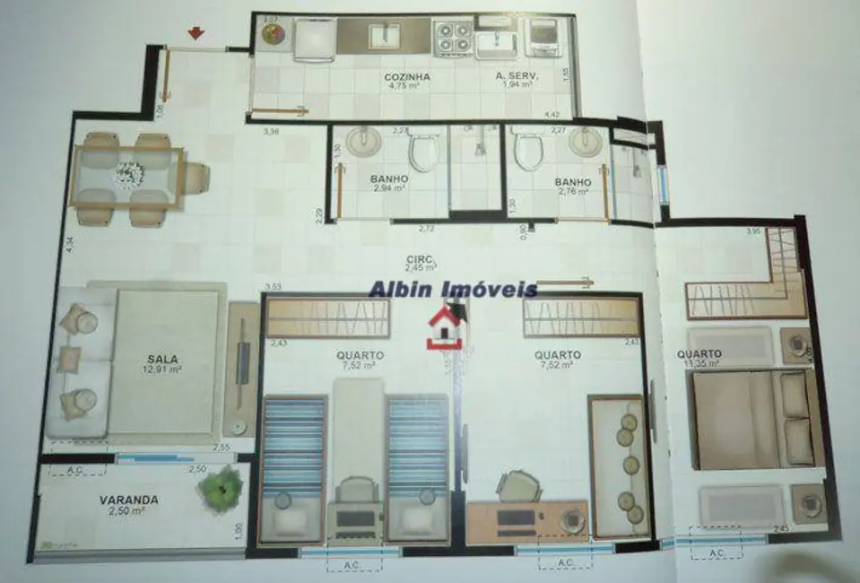 Apartamento com 3 quartos à venda, 68m2 em Jacaré, Niteroi - RJ - imagem 5 Foto 5 de Apartamento com 3 quartos à venda, 68m2 em Jacaré, Niteroi - RJ