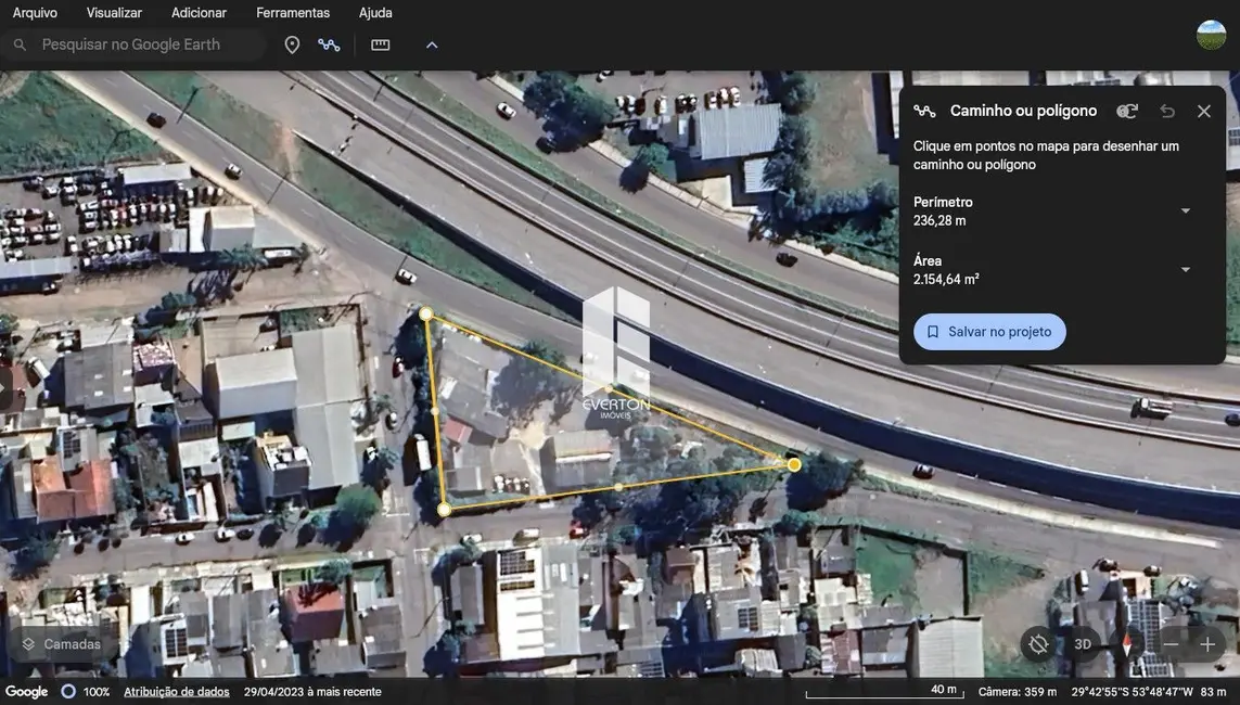 Foto 1 de Terreno / Lote à venda, 2150m2 em Urlândia, Santa Maria - RS