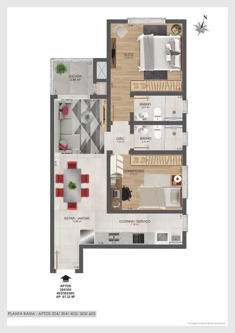 Foto 2 de Apartamento com 2 quartos à venda, 67m2 em Centro, Santa Maria - RS