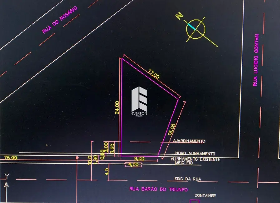 Foto 2 de Terreno / Lote à venda, 221m2 em Nossa Senhora de Fátima, Santa Maria - RS