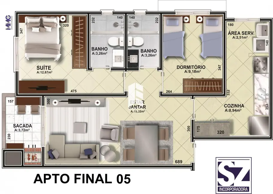 Apartamento com 2 quartos à venda, 76m2 em Nossa Senhora do Rosário, Santa Maria - RS - imagem 1 Foto 1 de Apartamento com 2 quartos à venda, 76m2 em Nossa Senhora do Rosário, Santa Maria - RS