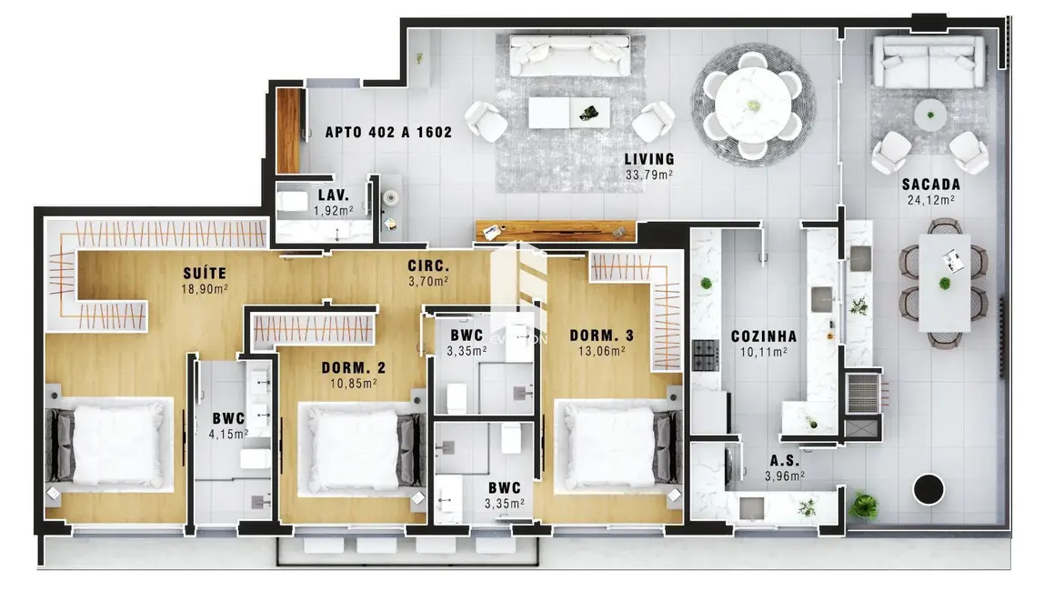 Apartamento com 3 quartos à venda, 153m2 em Centro, Santa Maria - RS - imagem 4 Foto 4 de Apartamento com 3 quartos à venda, 153m2 em Centro, Santa Maria - RS