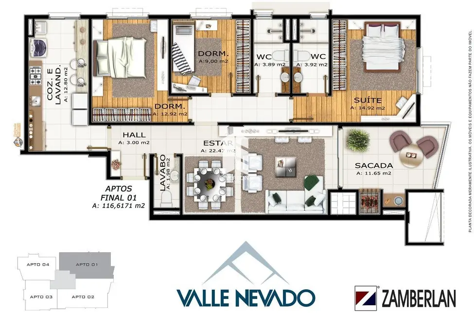 Foto 3 de Apartamento com 1 quarto à venda, 122m2 em Nossa Senhora de Lourdes, Santa Maria - RS