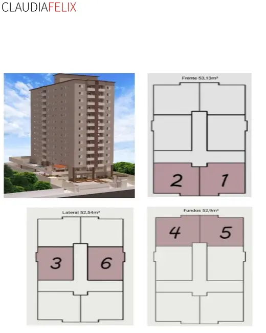 Foto 2 de Apartamento com 2 quartos à venda, 53m2 em Caiçara, Praia Grande - SP