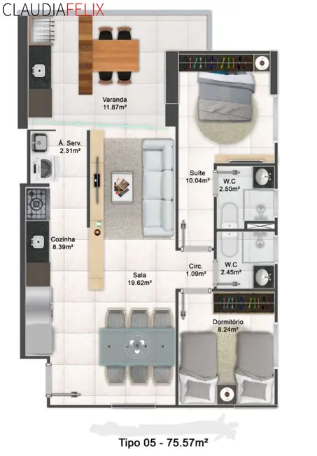 Apartamento com 2 quartos à venda, 76m2 em Aviação, Praia Grande - SP - imagem 1 Foto 1 de Apartamento com 2 quartos à venda, 76m2 em Aviação, Praia Grande - SP