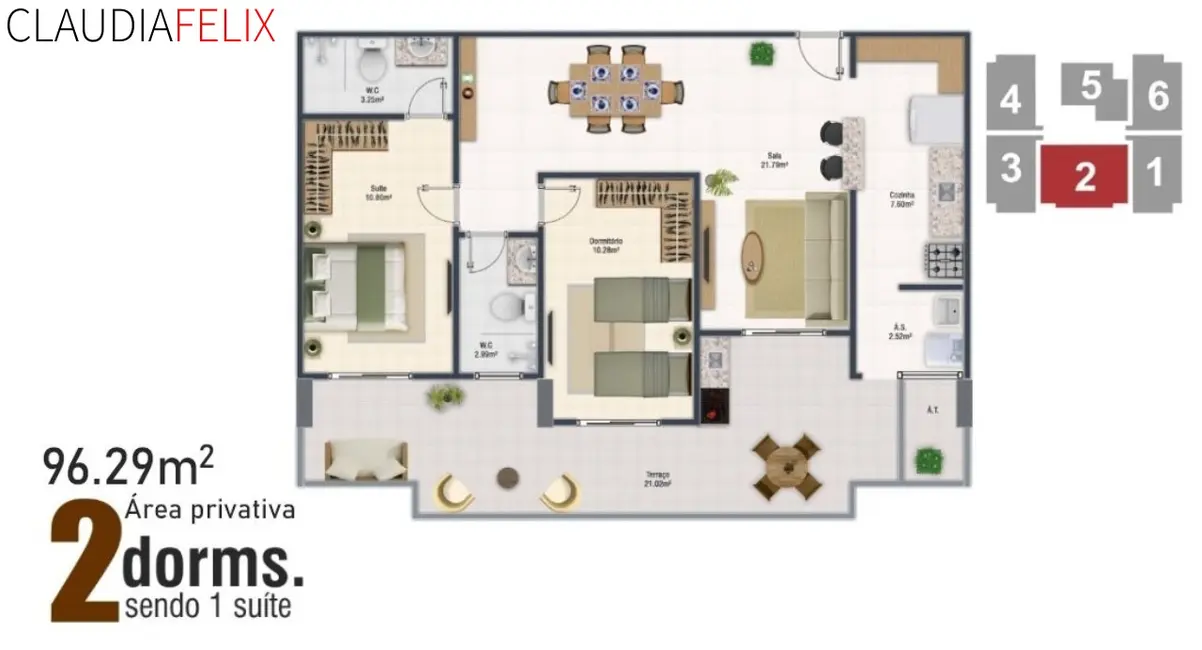 Foto 1 de Apartamento com 2 quartos à venda, 96m2 em Ocian, Praia Grande - SP