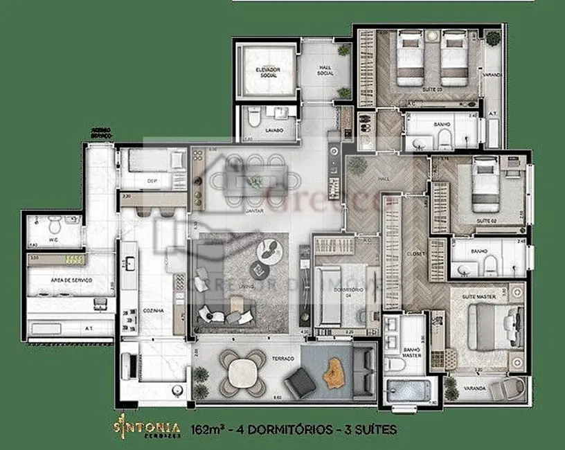 Foto 4 de Apartamento com 3 quartos à venda, 162m2 em Perdizes, São Paulo - SP