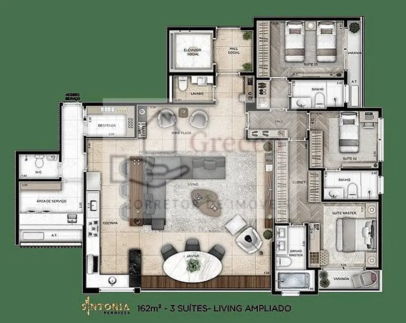 Foto 3 de Apartamento com 3 quartos à venda, 162m2 em Perdizes, São Paulo - SP