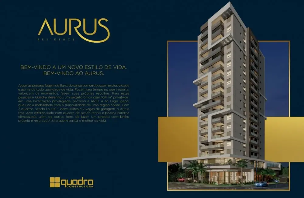 Foto 3 de Apartamento com 3 quartos à venda, 104m2 em Petrópolis, Londrina - PR