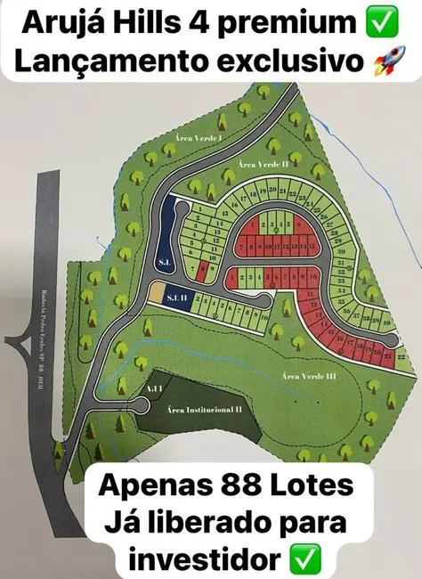 Foto 5 de Terreno / Lote à venda, 275m2 em São Bento, Aruja - SP