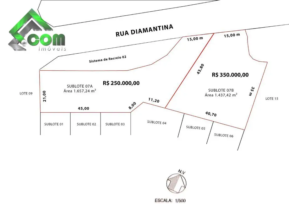 Foto 6 de Terreno / Lote à venda, 1657m2 em Jardim Imperial, Atibaia - SP