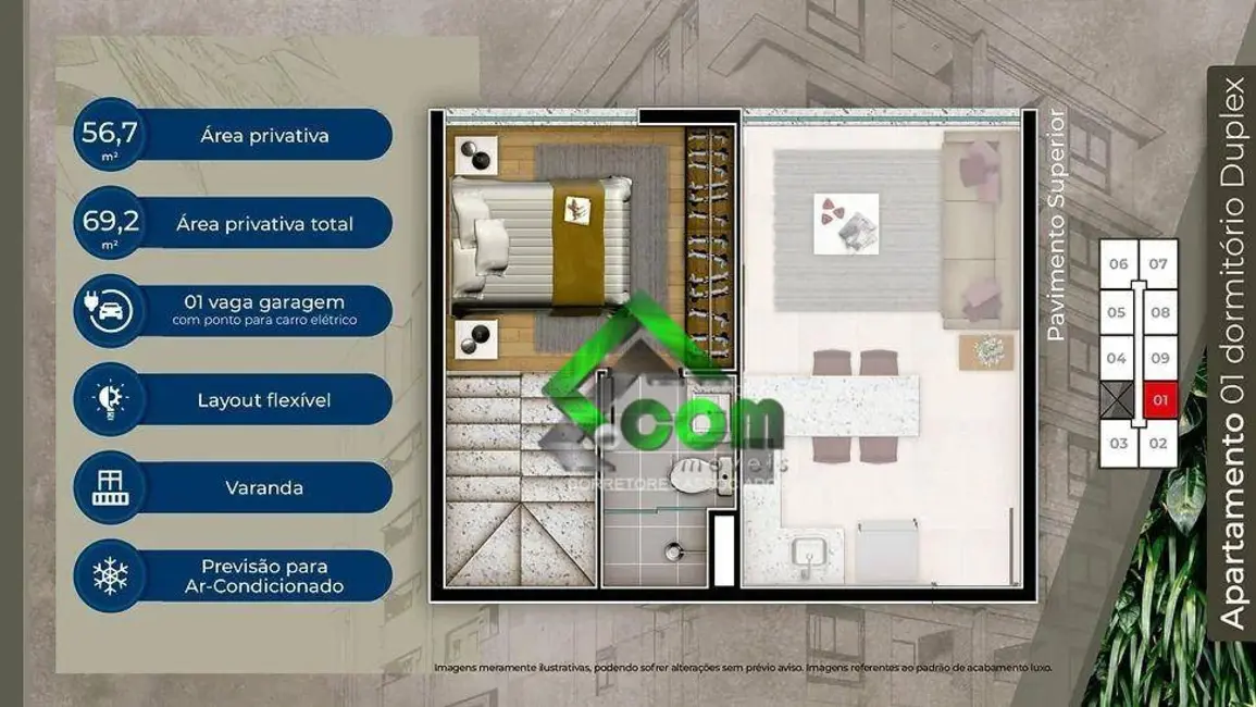 Foto 7 de Apartamento com 1 quarto à venda em Alvinópolis, Atibaia - SP