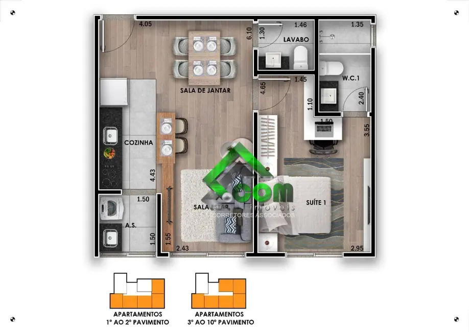 Foto 6 de Apartamento com 1 quarto à venda, 5616m2 em Alvinópolis, Atibaia - SP