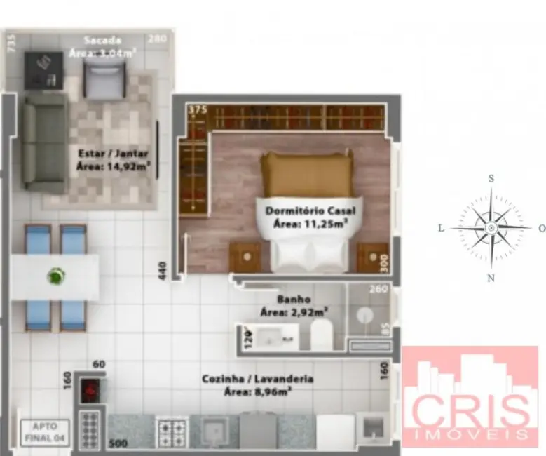 Foto 3 de Apartamento com 1 quarto à venda, 64m2 em Cidade Alta, Bento Goncalves - RS