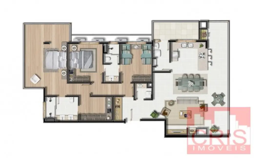 Apartamento com 3 quartos à venda, 165m2 em Cidade Alta, Bento Goncalves - RS - imagem 3 Foto 3 de Apartamento com 3 quartos à venda, 165m2 em Cidade Alta, Bento Goncalves - RS