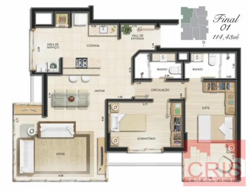 Apartamento com 2 quartos à venda, 95m2 em Humaitá, Bento Goncalves - RS - imagem 9 Foto 9 de Apartamento com 2 quartos à venda, 95m2 em Humaitá, Bento Goncalves - RS
