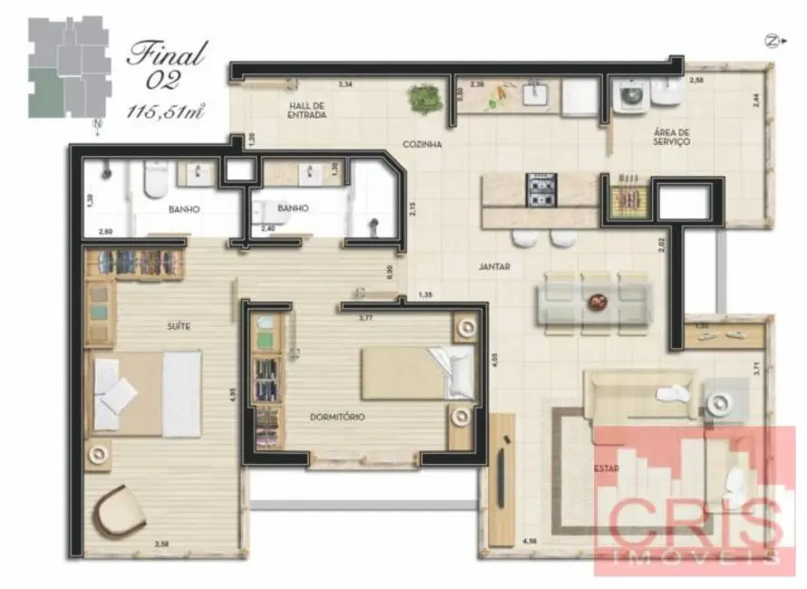 Foto 7 de Apartamento com 1 quarto à venda, 50m2 em Humaitá, Bento Goncalves - RS