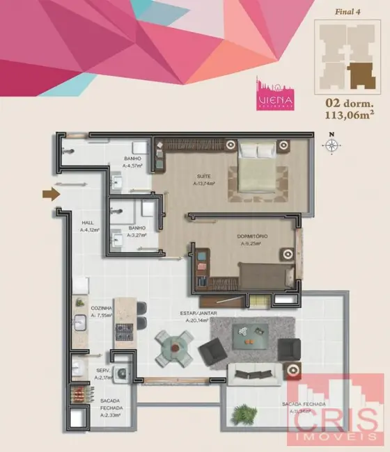 Foto 8 de Apartamento com 3 quartos à venda, 136m2 em Humaitá, Bento Goncalves - RS