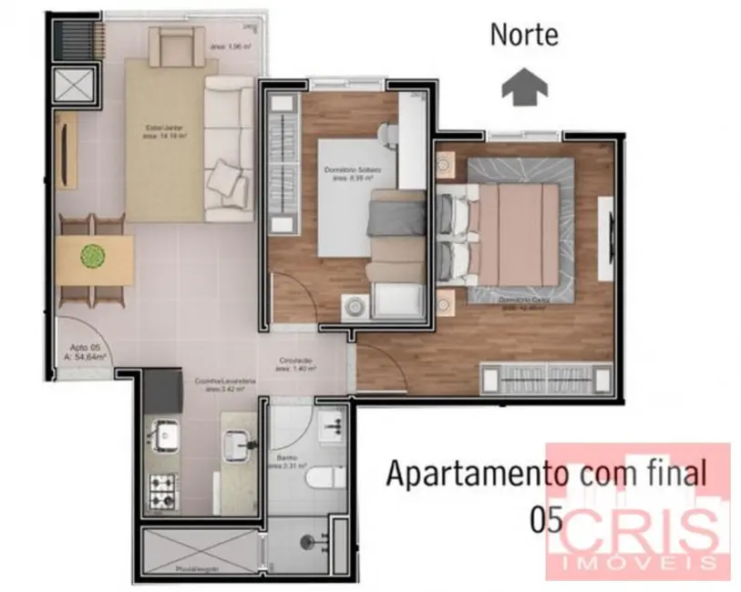 Apartamento com 2 quartos à venda em Universitário, Bento Goncalves - RS - imagem 4 Foto 4 de Apartamento com 2 quartos à venda em Universitário, Bento Goncalves - RS
