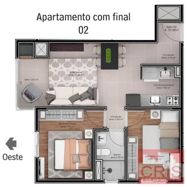Apartamento com 2 quartos à venda em Universitário, Bento Goncalves - RS - imagem 6 Foto 6 de Apartamento com 2 quartos à venda em Universitário, Bento Goncalves - RS