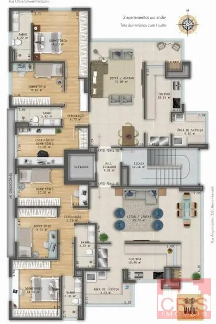 Foto 2 de Apartamento com 3 quartos à venda, 109m2 em Humaitá, Bento Goncalves - RS