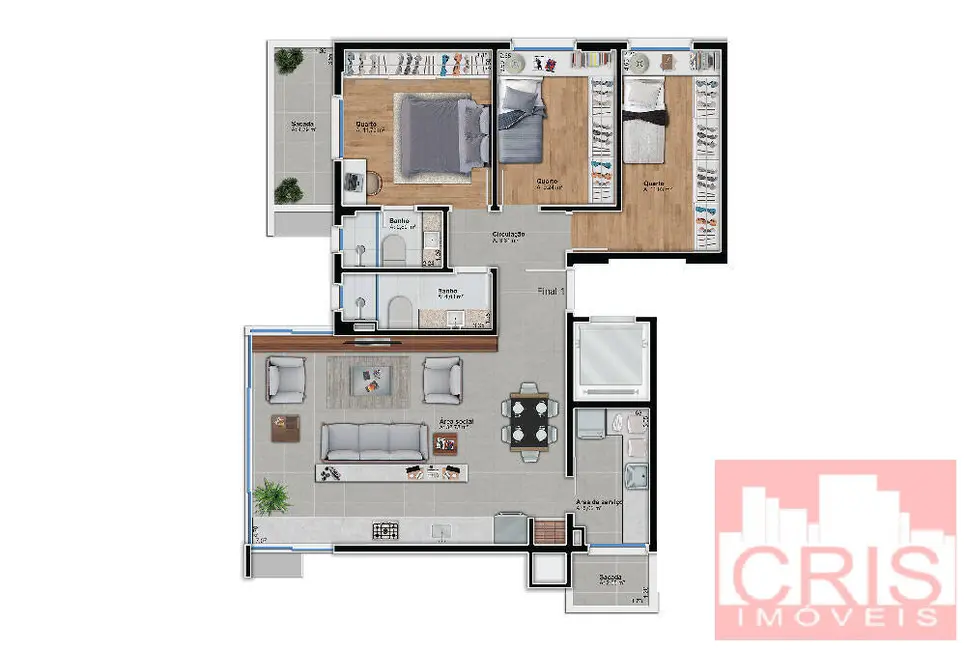 Apartamento com 2 quartos à venda, 85m2 em São Francisco, Bento Goncalves - RS - imagem 4 Foto 4 de Apartamento com 2 quartos à venda, 85m2 em São Francisco, Bento Goncalves - RS