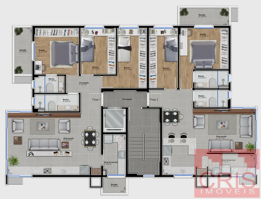 Apartamento com 2 quartos à venda, 85m2 em São Francisco, Bento Goncalves - RS - imagem 6 Foto 6 de Apartamento com 2 quartos à venda, 85m2 em São Francisco, Bento Goncalves - RS
