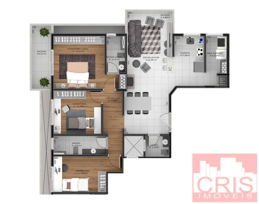 Foto 2 de Apartamento com 2 quartos à venda, 89m2 em Humaitá, Bento Goncalves - RS