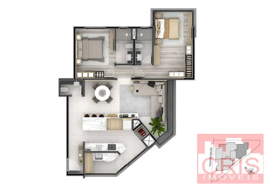 Foto 4 de Apartamento com 2 quartos à venda, 100m2 em Botafogo, Bento Goncalves - RS