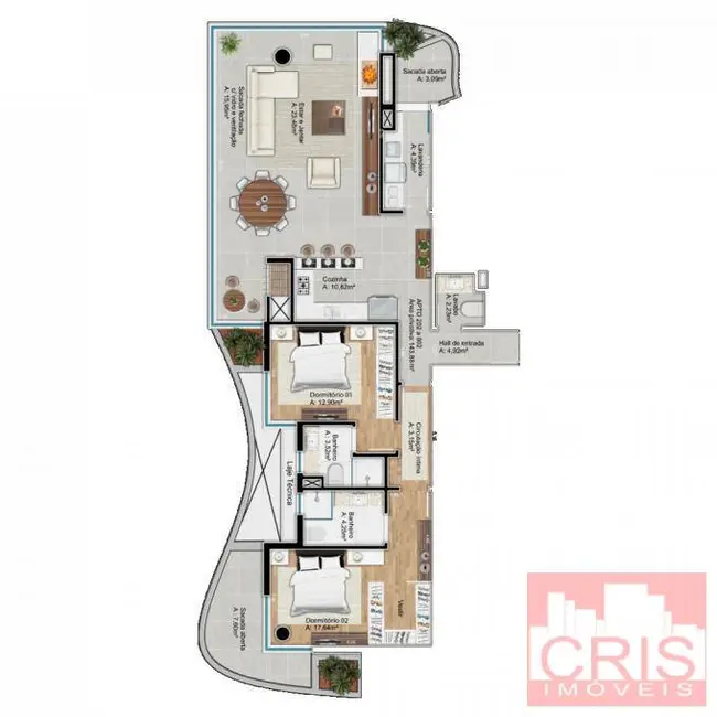 Foto 2 de Apartamento com 2 quartos à venda, 144m2 em São Francisco, Bento Goncalves - RS