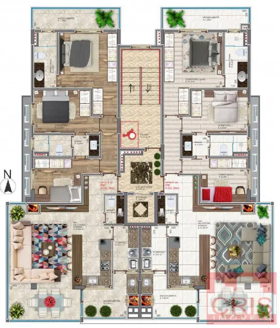 Foto 4 de Apartamento com 3 quartos à venda, 122m2 em Cidade Alta, Bento Goncalves - RS