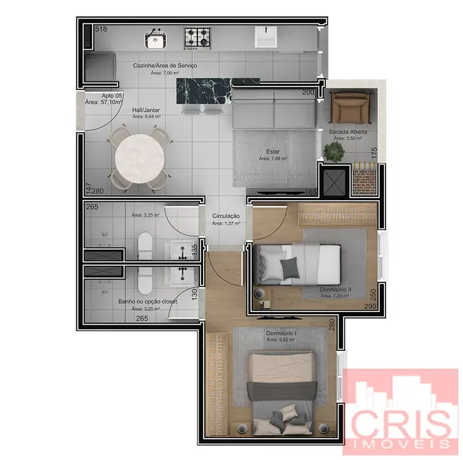 Apartamento com 2 quartos à venda, 52m2 em Maria Goretti, Bento Goncalves - RS - imagem 3 Foto 3 de Apartamento com 2 quartos à venda, 52m2 em Maria Goretti, Bento Goncalves - RS