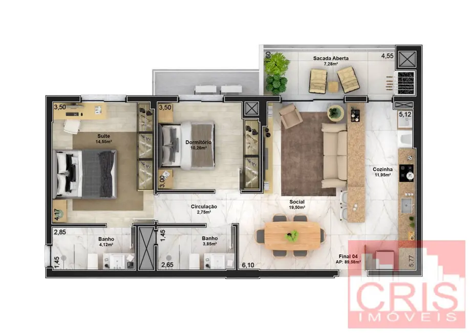 Foto 9 de Apartamento com 2 quartos à venda, 117m2 em São Bento, Bento Goncalves - RS