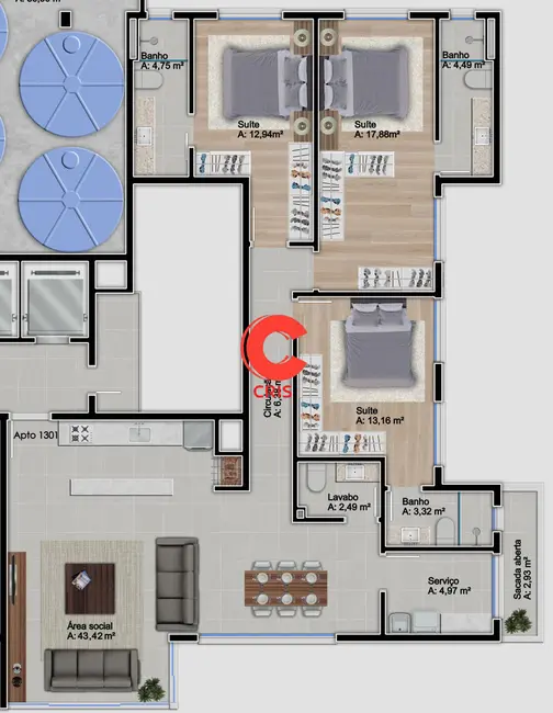 Foto 6 de Apartamento com 3 quartos à venda, 88m2 em Universitário, Bento Goncalves - RS