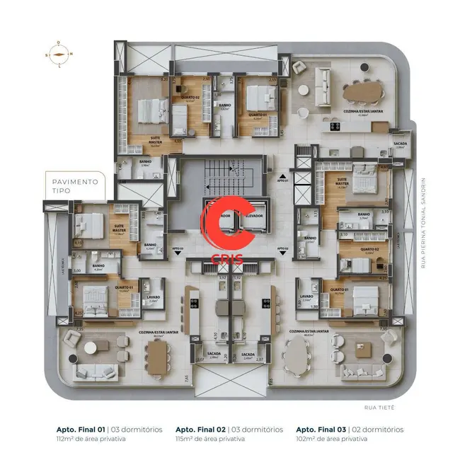 Foto 5 de Apartamento com 3 quartos à venda, 113m2 em São Bento, Bento Goncalves - RS