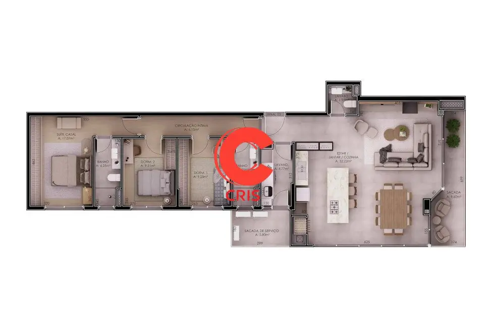 Foto 5 de Apartamento com 3 quartos à venda, 145m2 em Botafogo, Bento Goncalves - RS