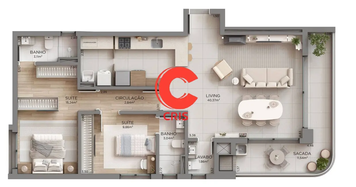 Foto 9 de Apartamento com 2 quartos à venda, 105m2 em São Francisco, Bento Goncalves - RS