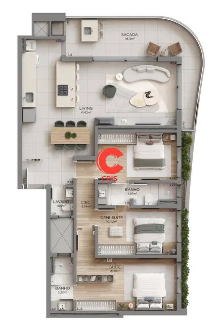 Foto 7 de Apartamento com 3 quartos à venda, 128m2 em São Francisco, Bento Goncalves - RS