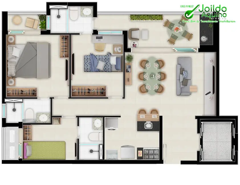 Foto 5 de Apartamento com 2 quartos à venda, 55m2 em Aldeota, Fortaleza - CE