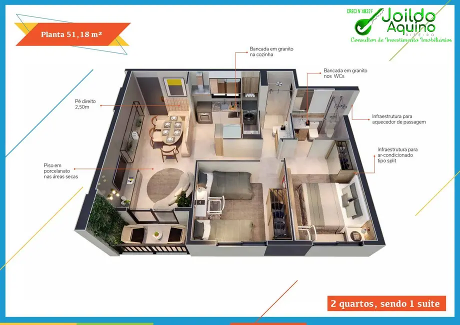 Foto 9 de Apartamento com 2 quartos à venda, 51m2 em Joaquim Távora, Fortaleza - CE