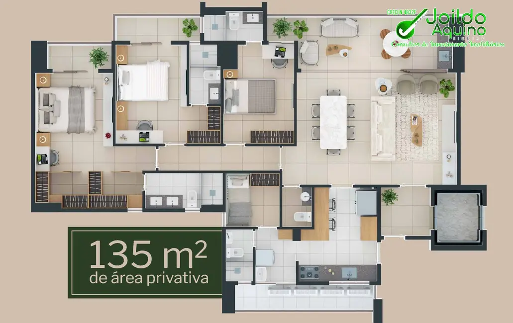 Foto 9 de Apartamento com 3 quartos à venda, 135m2 em Cocó, Fortaleza - CE