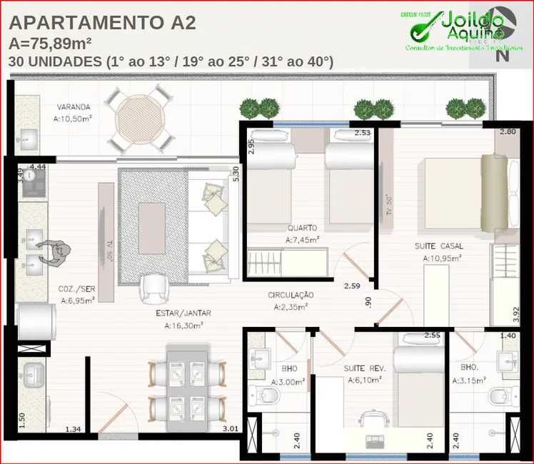 Foto 3 de Apartamento com 2 quartos à venda, 67m2 em Meireles, Fortaleza - CE
